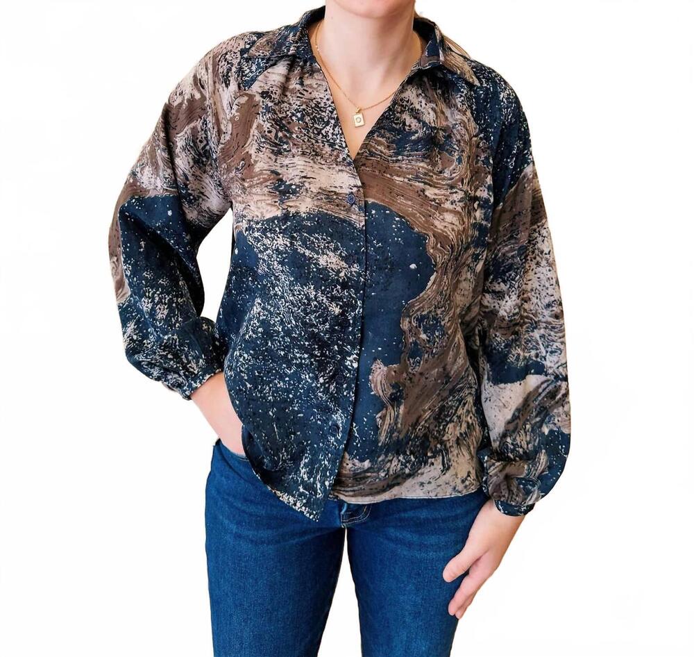 NEW GRADE & GATHER emma top in navy